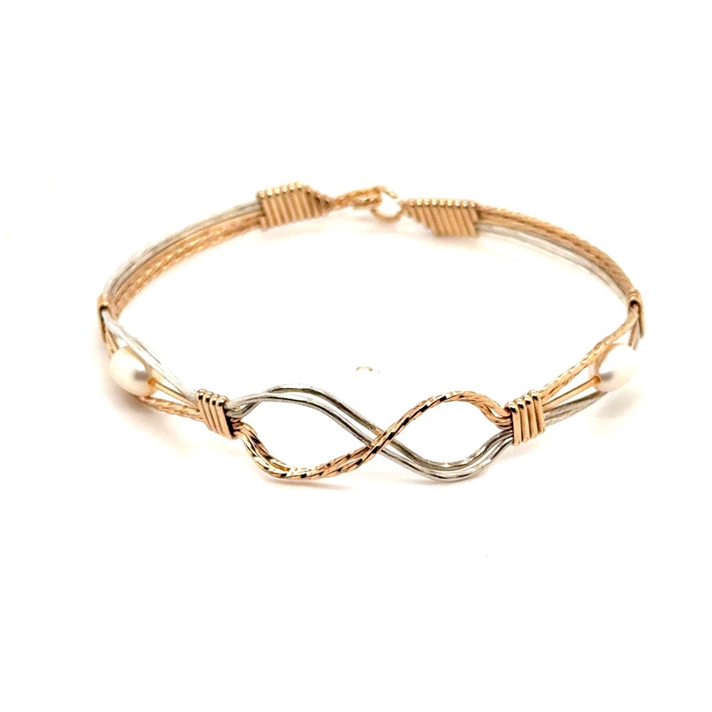 Ronaldo Designer Jewelry Infinite Angel Bracelet Mixed Metal Gold Silver Pearl 7